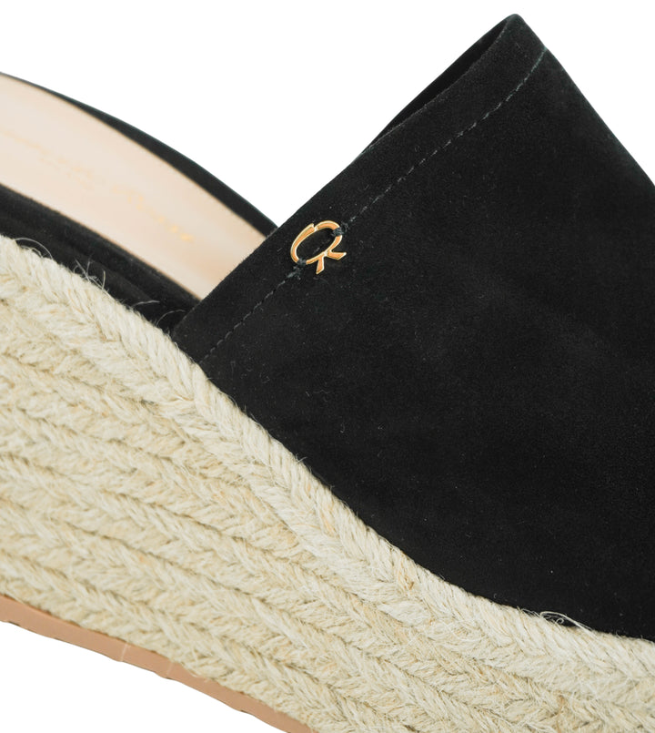 Gianvito Rossi Suede Wedges in Black - Discounts on Gianvito Rossi at UAL