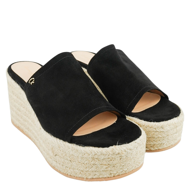 Gianvito Rossi Suede Wedges in Black - Discounts on Gianvito Rossi at UAL