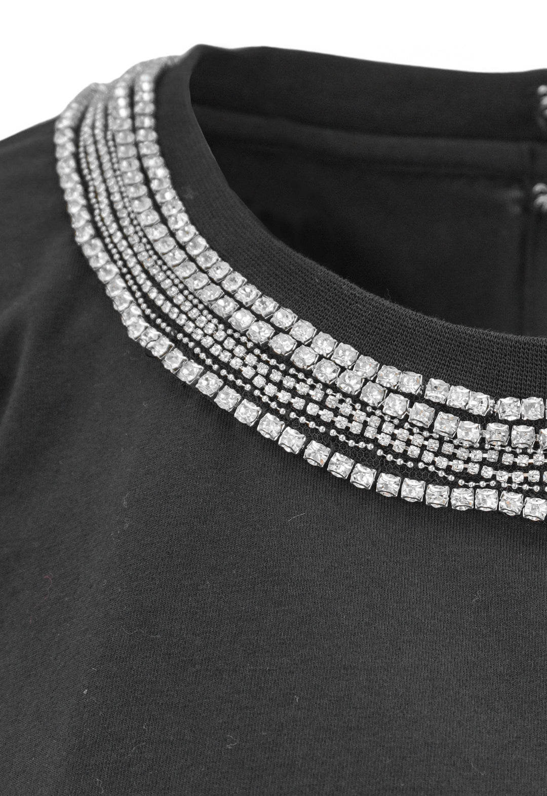 Veronica Beard Sebastian Crystal-Embellished T-Shirt in Black
