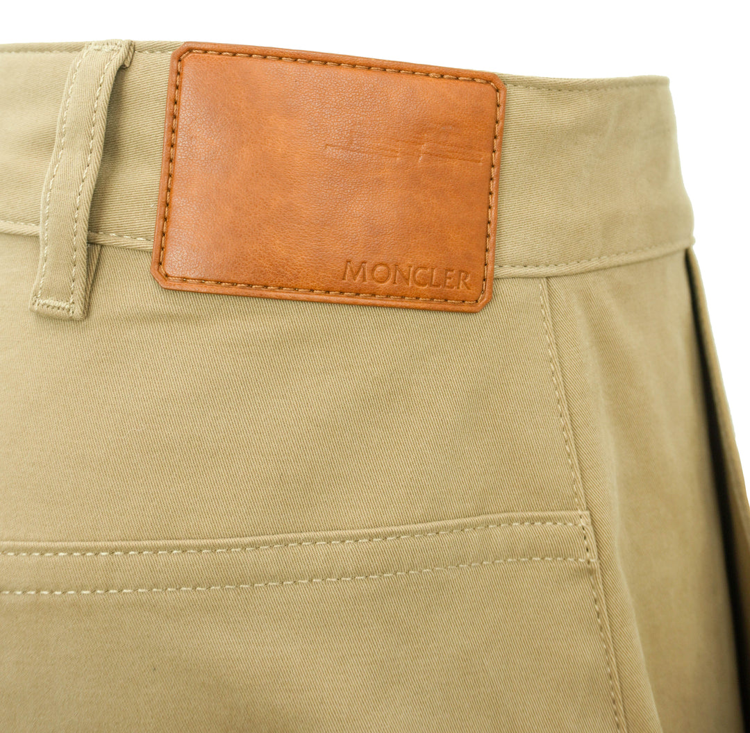 Moncler Wide Leg Trousers in Khaki - Discounts on Moncler at UAL