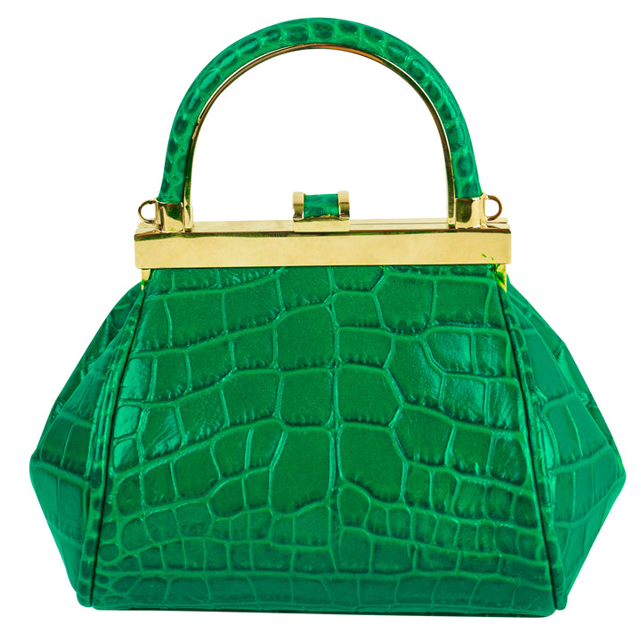 Georges Hobeika Croc Embossed Mini Bag in Green