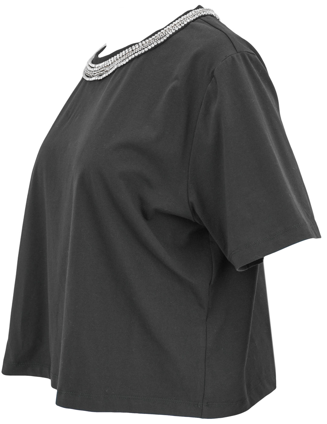 Veronica Beard Sebastian Crystal-Embellished T-Shirt in Black