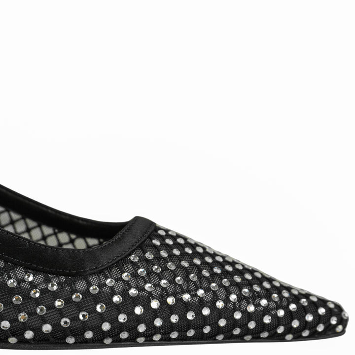Jimmy Choo Amel Embellished Slingback Heels in Black - Discounts on Jimmy Choo at UAL