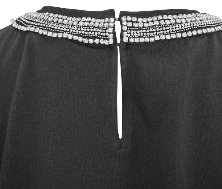 Veronica Beard Sebastian Crystal-Embellished T-Shirt in Black