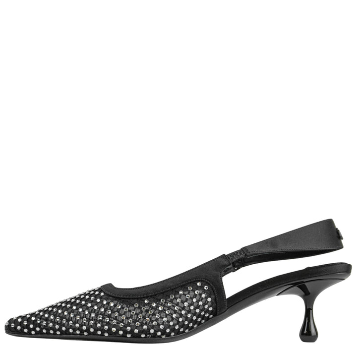 Jimmy Choo Amel Embellished Slingback Heels in Black - Discounts on Jimmy Choo at UAL