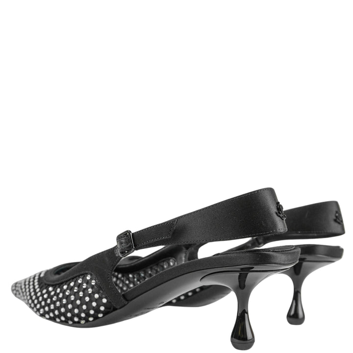 Jimmy Choo Amel Embellished Slingback Heels in Black - Discounts on Jimmy Choo at UAL