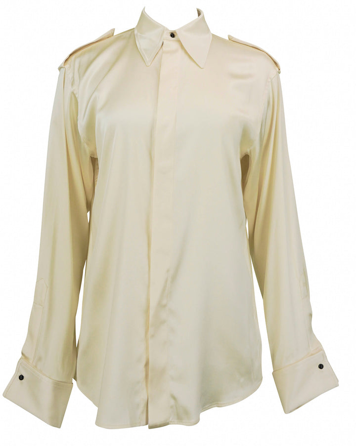 Phoebe Philo Liquid Utility Shirt in Champagne - Discounts on Phoebe Philo at UAL