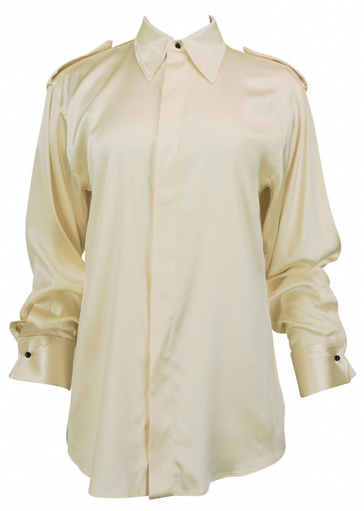 Phoebe Philo Liquid Utility Shirt in Champagne - Discounts on Phoebe Philo at UAL