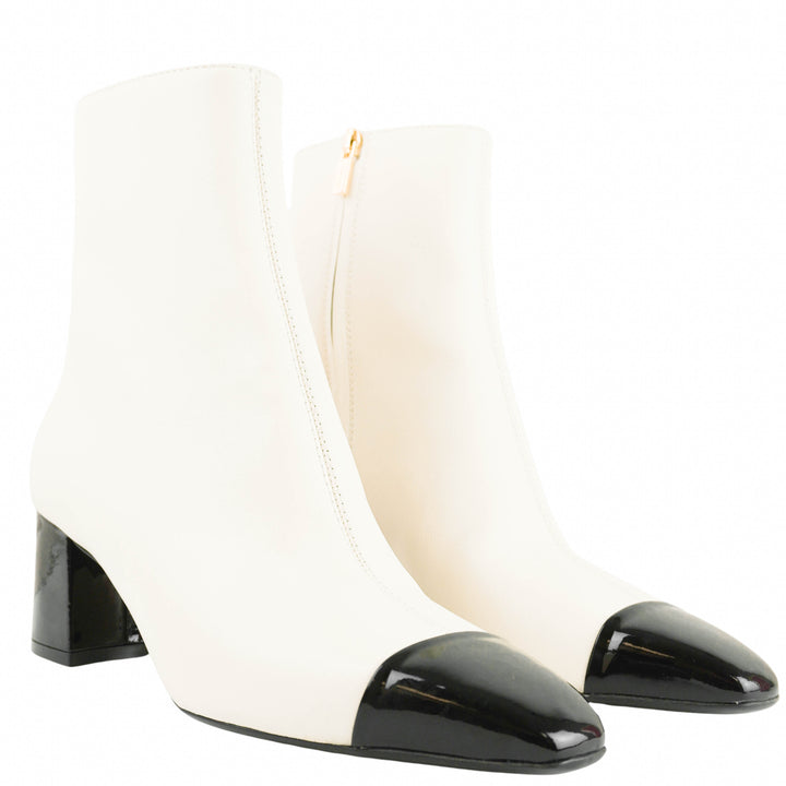 Ferragamo Sambi 60 Ankle Boots in Marscapone - Discounts on Salvatore Ferragamo at UAL