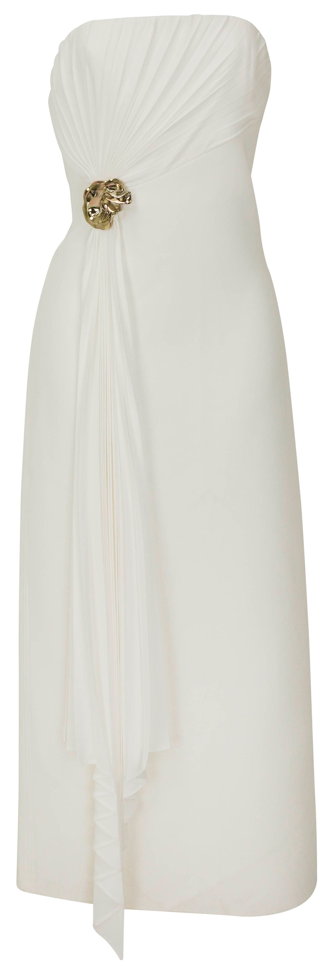 Acler Whitnell Midi Dress in Off-White - Discounts on Acler at UAL