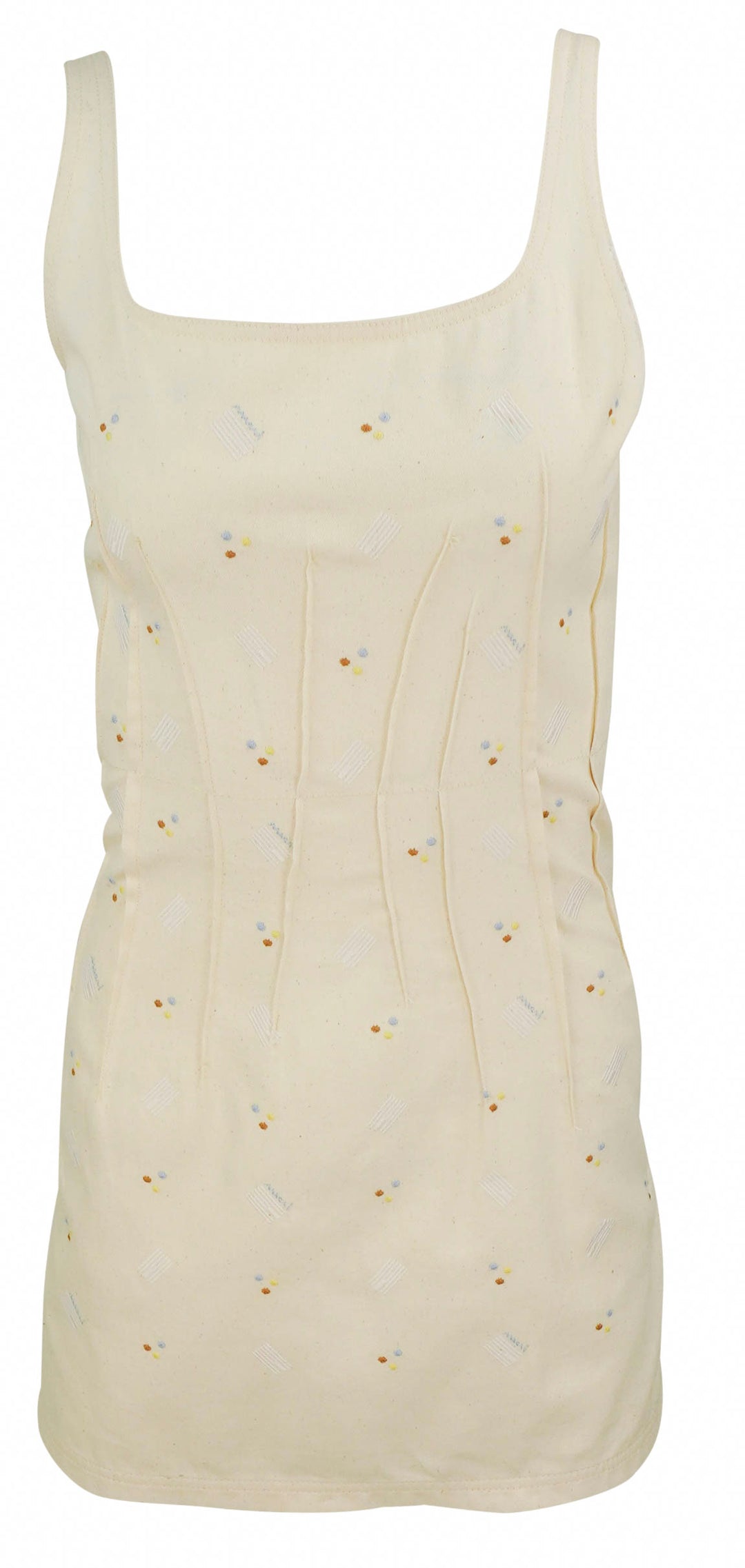 Marni Embroidered Cotton Mini Dress in Cream - Discounts on Marni at UAL