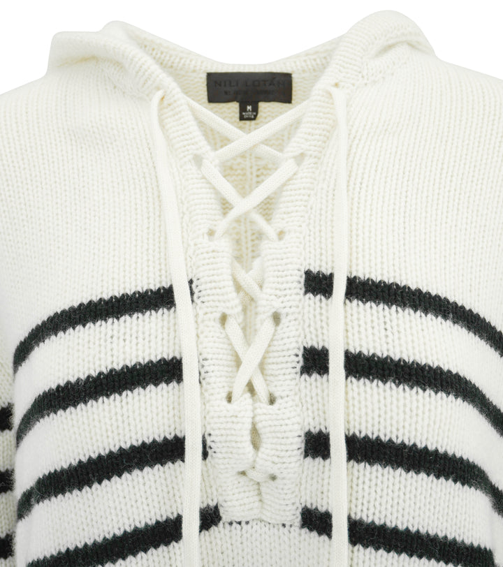 Nili Lotan Noemi Stripe Sweater in White/Black