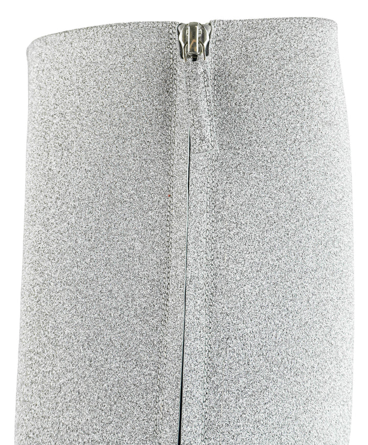 Amina Muaddi Marine Knee High Boots in Silver Glitter - Discounts on Amina Muaddi at UAL