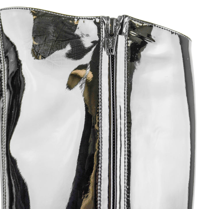 Saint Laurent Lauren Patent Leather Boots in Black - Discounts on Saint Laurent at UAL