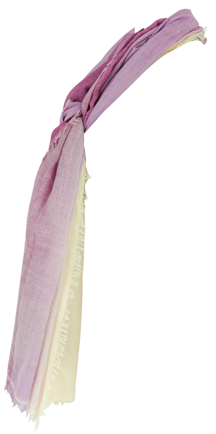 Bajra Cashmere and Silk Scarf in Pink and Cream Ombré