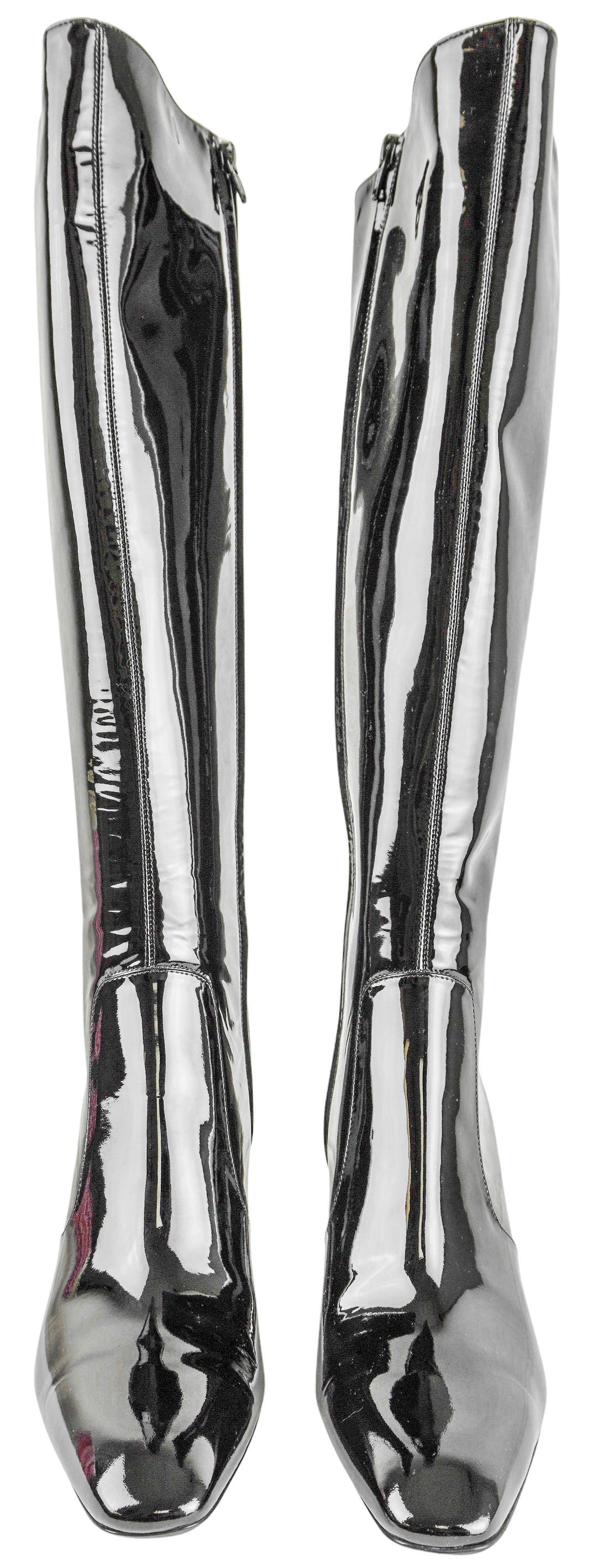 Saint Laurent Lauren Patent Leather Boots in Black - Discounts on Saint Laurent at UAL