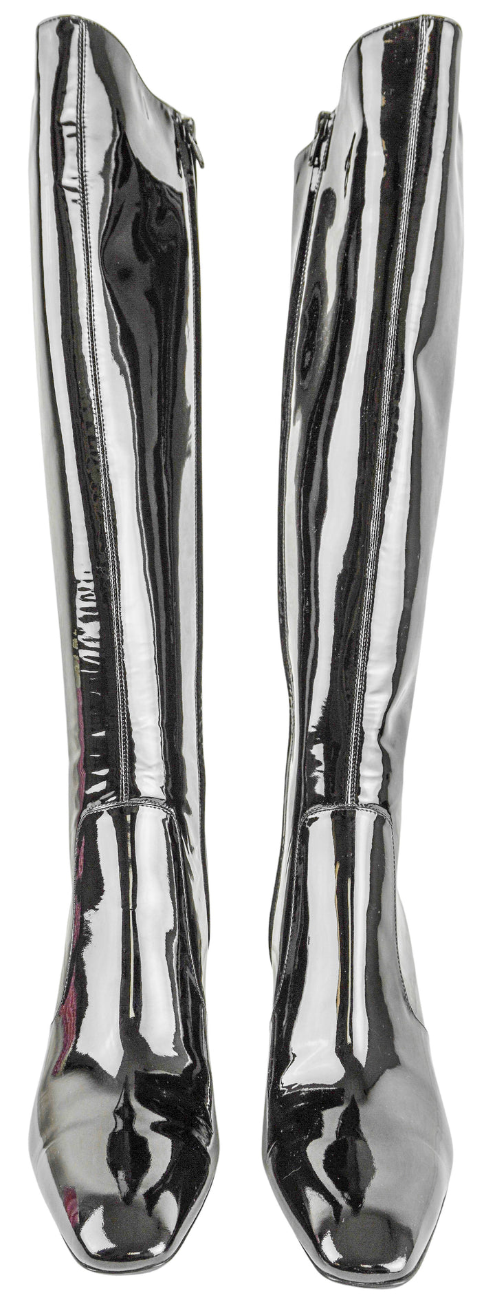 Saint Laurent Lauren Patent Leather Boots in Black - Discounts on Saint Laurent at UAL