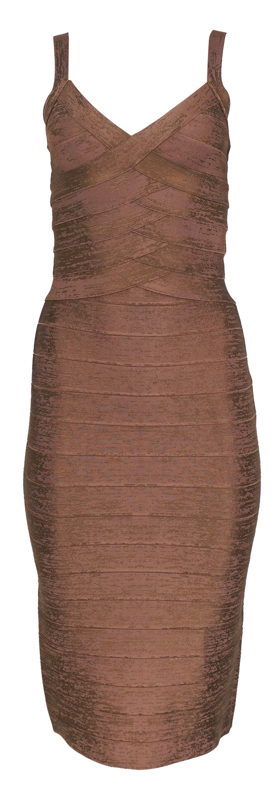 Herve Leger The Indie Dress in Biscotti - Discounts on Herve Leger at UAL