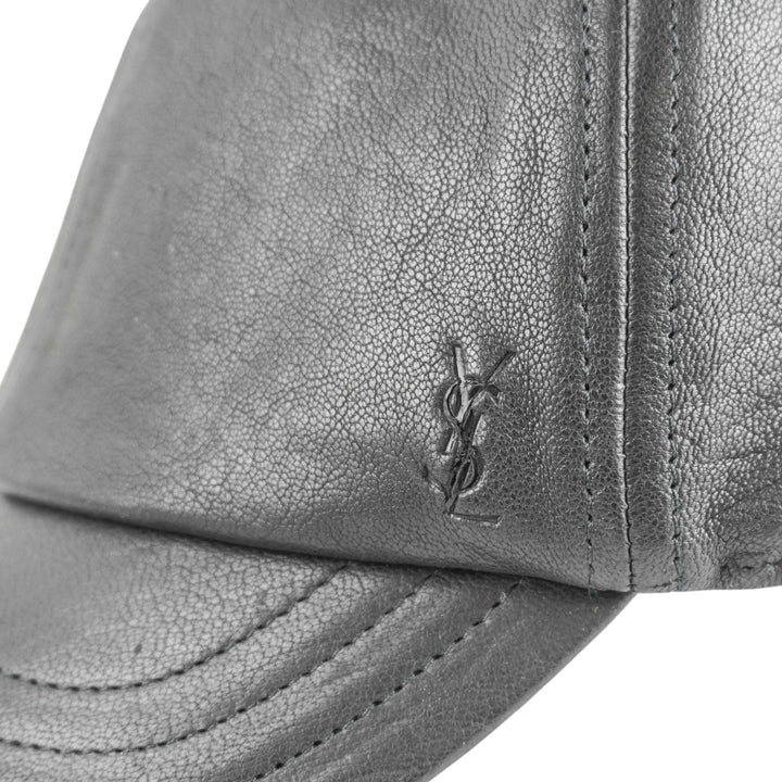 Saint Laurent Leather Cap With Small Visor in Black - Discounts on Saint Laurent at UAL