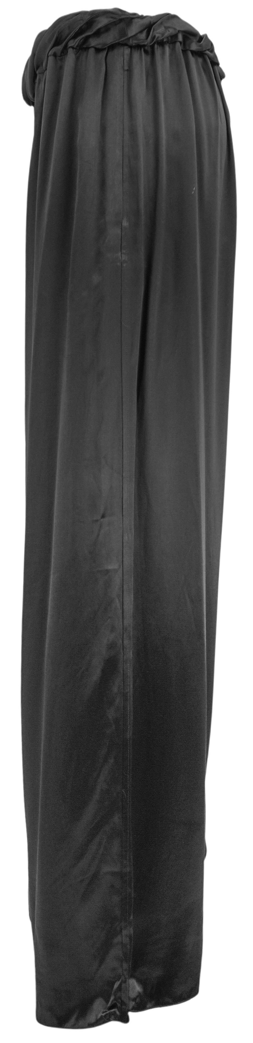 Ferragamo Gathered Waist Satin Trousers in Black - Discounts on Salvatore Ferragamo at UAL