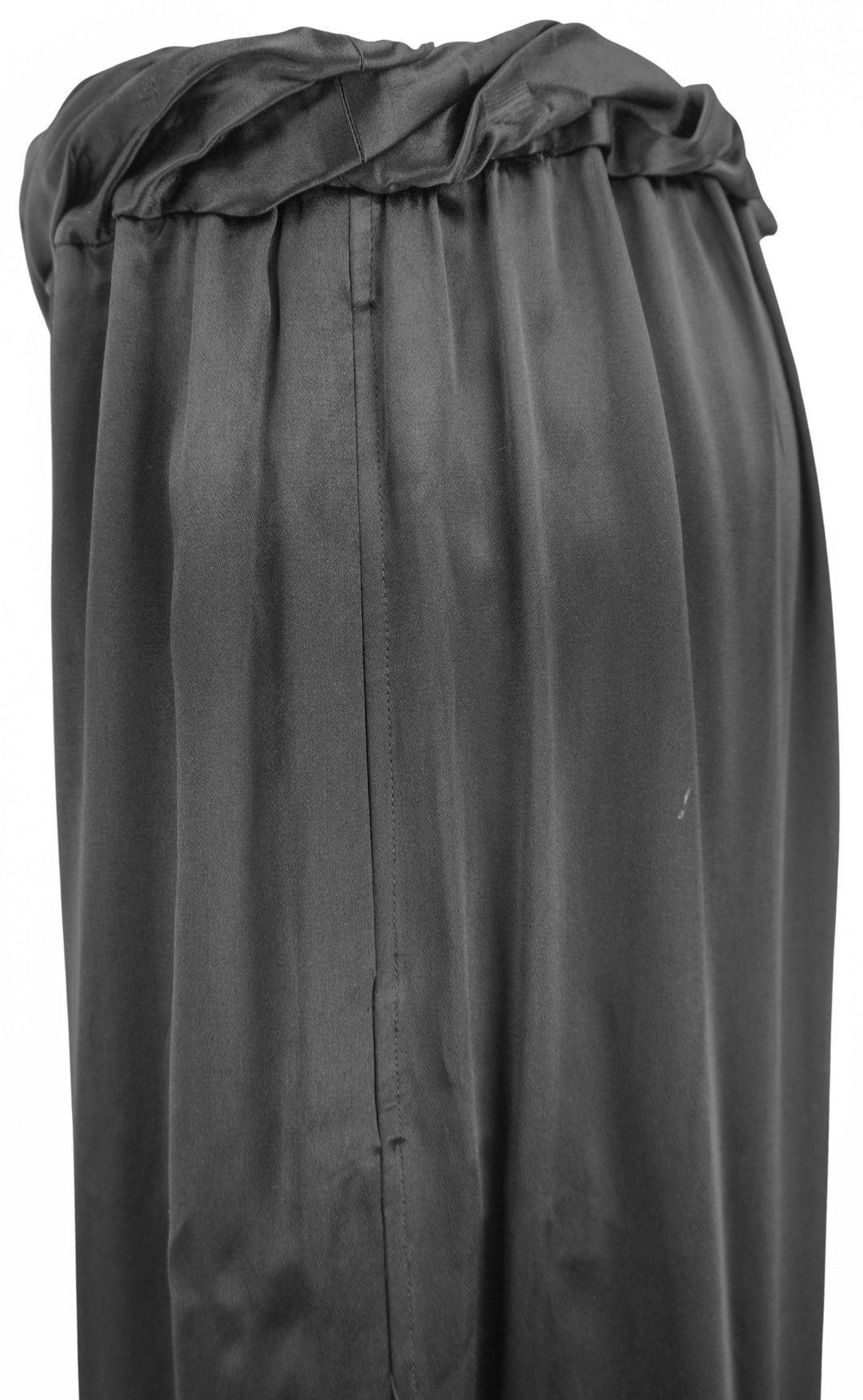 Ferragamo Gathered Waist Satin Trousers in Black - Discounts on Salvatore Ferragamo at UAL