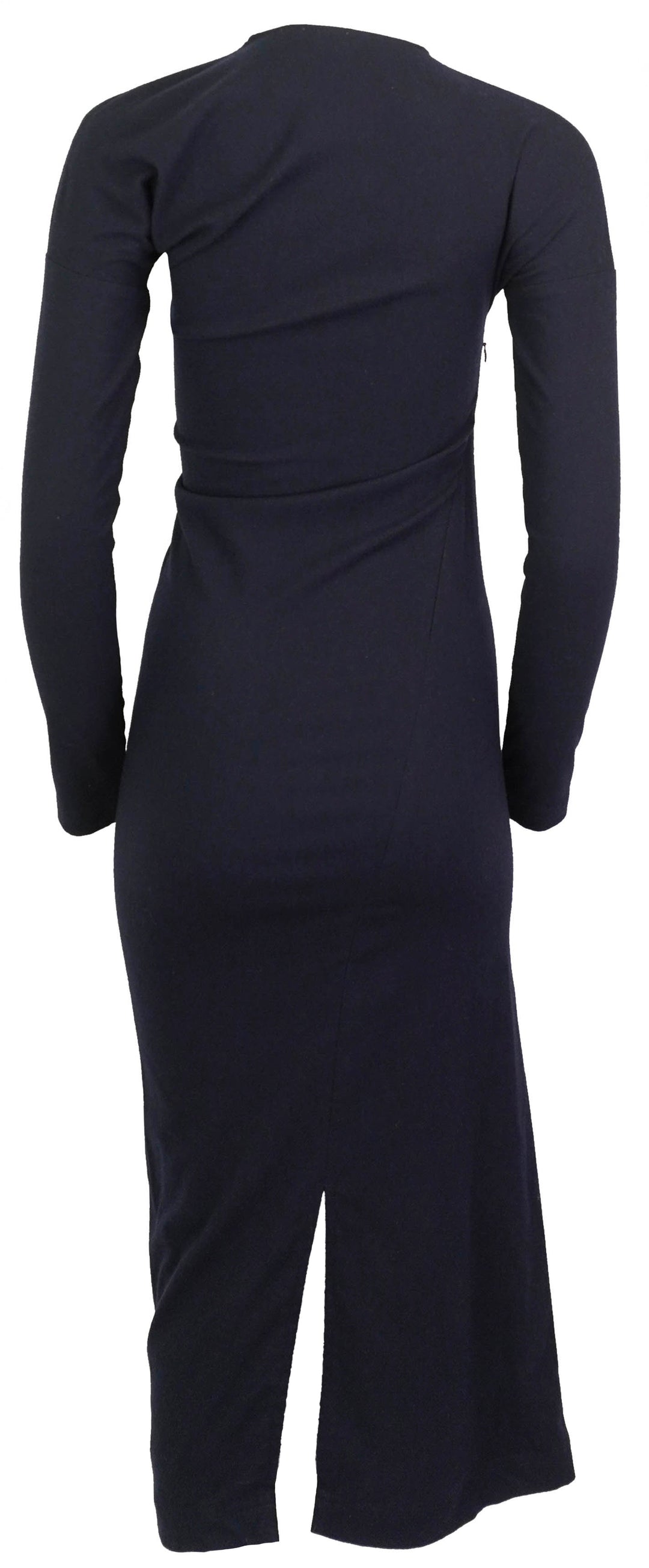 Toteme Twisted Flannel Dress in Navy