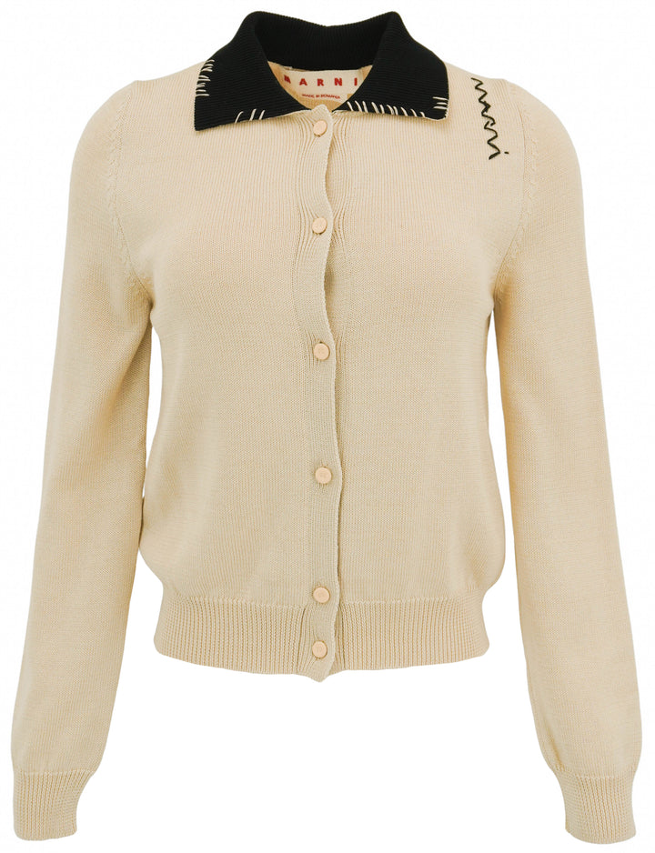 Marni Cardigan in Cream and Black