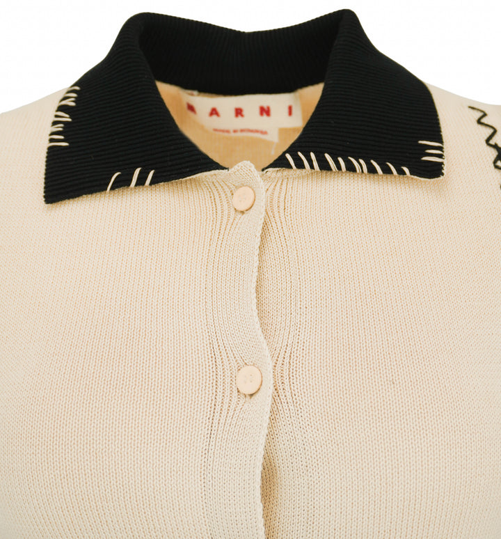 Marni Cardigan in Cream and Black