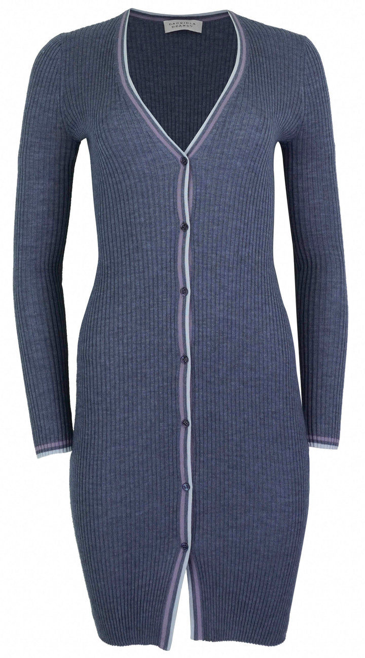 Gabriela Hearst Quatam Cardigan Dress in Blue