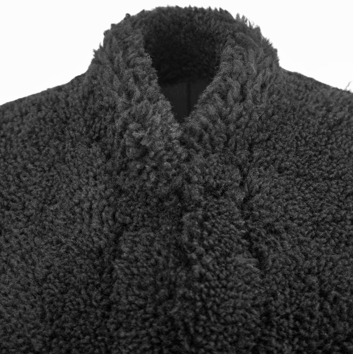 Toteme Cinched Shearling Jacket in Deep Navy - Discounts on Toteme at UAL