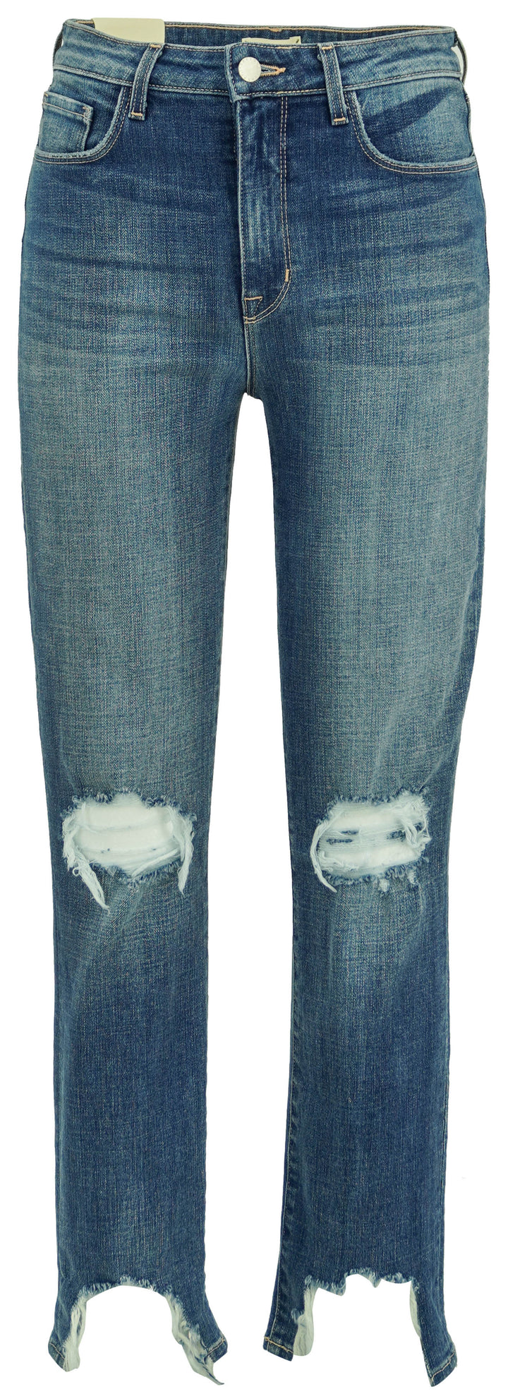 L'Agence High Line Distressed Skinny Jeans in Dark Wash Denim - Discounts on L'AGENCE at UAL