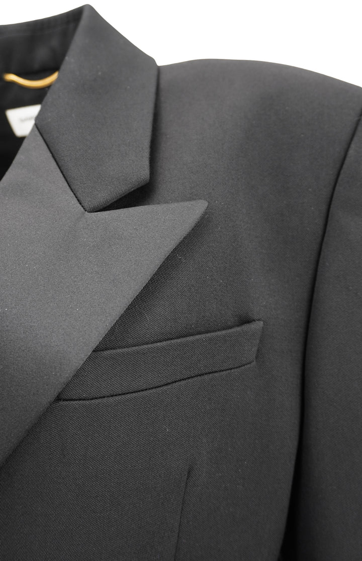 Saint Laurent Double Breasted Blazer in Black - Discounts on Saint Laurent at UAL