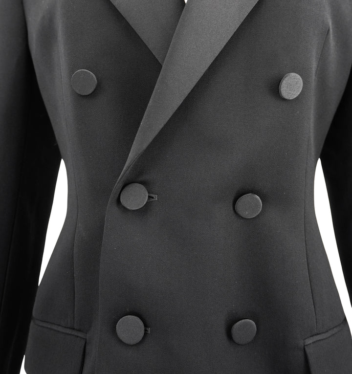 Saint Laurent Double Breasted Blazer in Black - Discounts on Saint Laurent at UAL