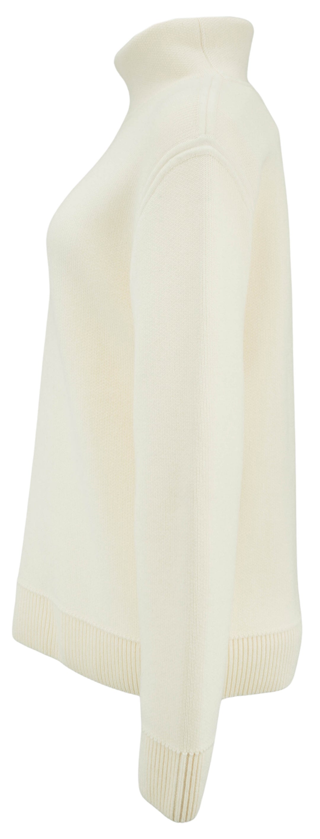 Courrèges Maxi Sweater with Zipper Detail in Natural