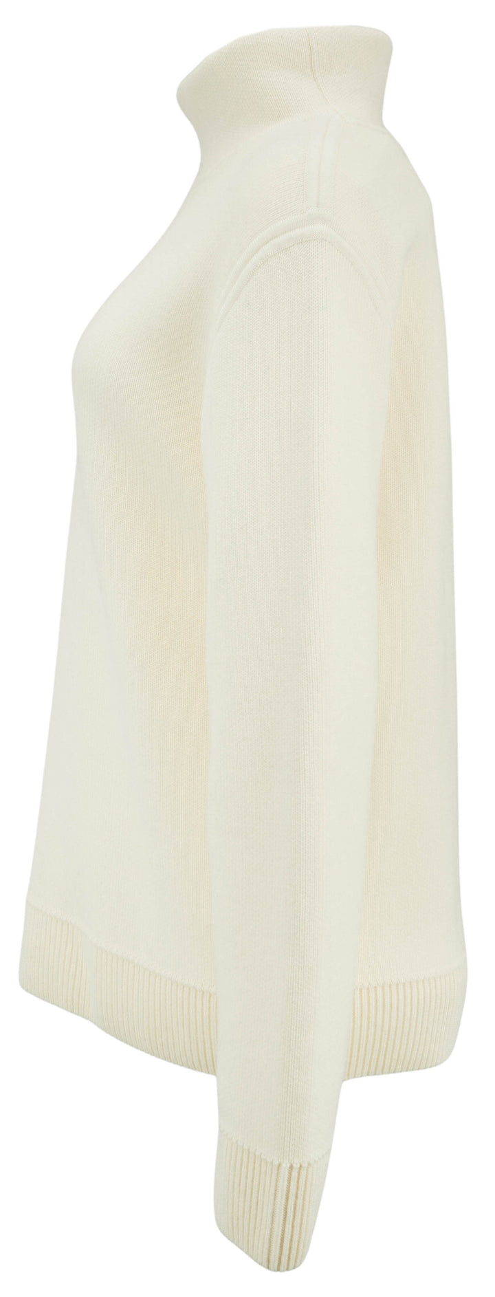 Courrèges Maxi Sweater with Zipper Detail in Natural