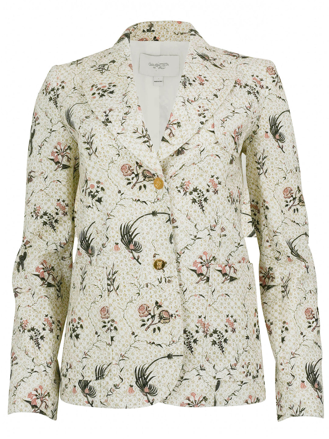 Giambattista Valli Floral Print Blazer in Cream/Quartz Rose - Discounts on Giambattista Valli at UAL