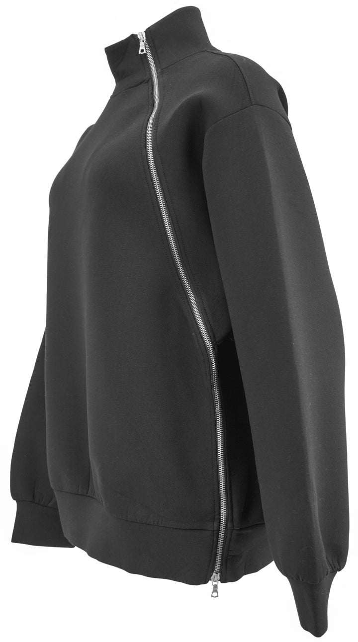 Dries Van Noten Curved Zipper Jacket in Black - Discounts on Dries Van Noten at UAL