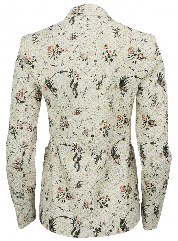Giambattista Valli Floral Print Blazer in Cream/Quartz Rose - Discounts on Giambattista Valli at UAL