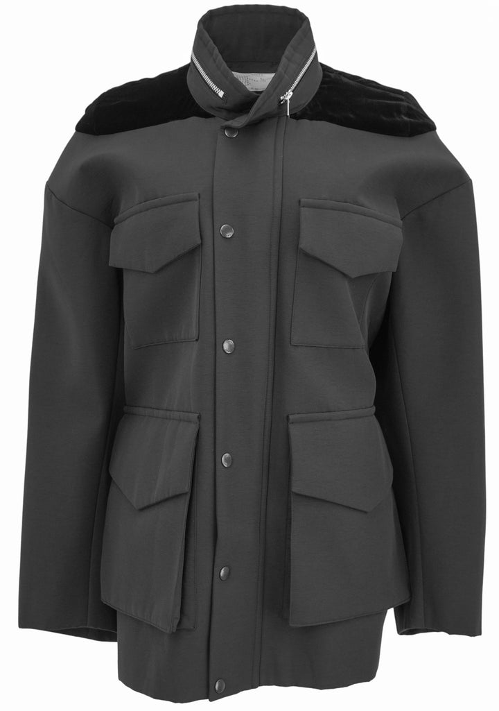 Sacai Velvet Paneled Jacket in Black