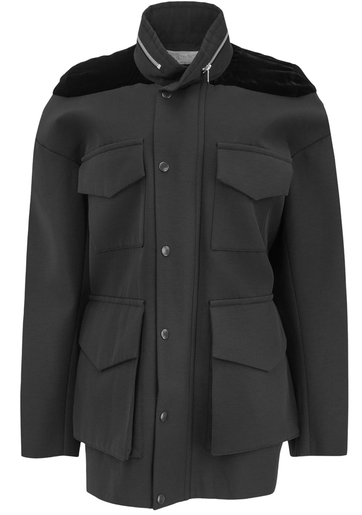 Sacai Velvet Paneled Jacket in Black