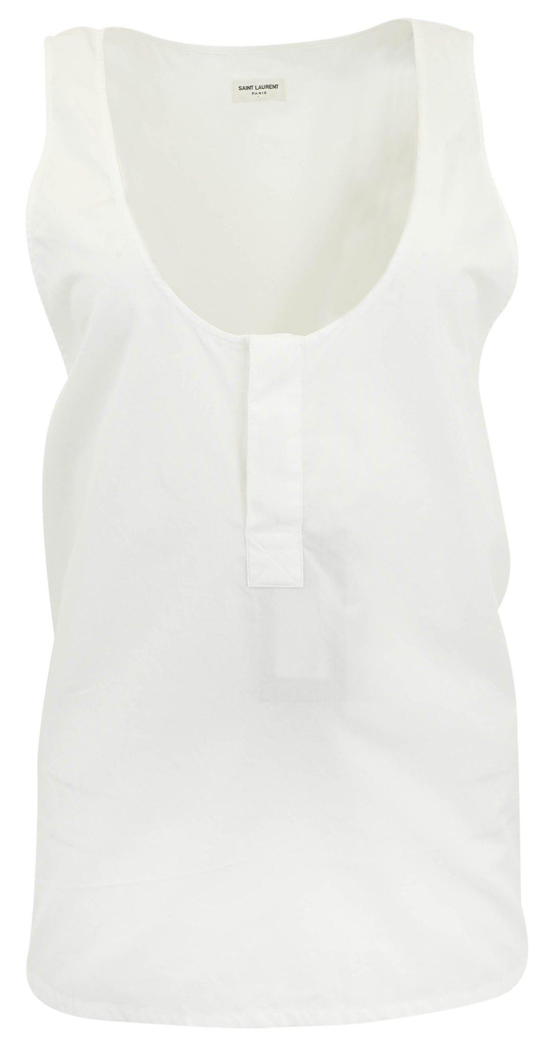 Saint Laurent Poplin Tank Top in White - Discounts on Saint Laurent at UAL