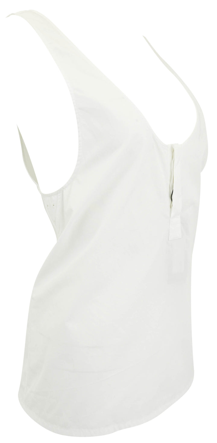 Saint Laurent Poplin Tank Top in White - Discounts on Saint Laurent at UAL