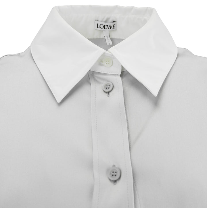 Loewe Long Sleeve Silk Shirt in Stone Grey - Discounts on LOEWE at UAL