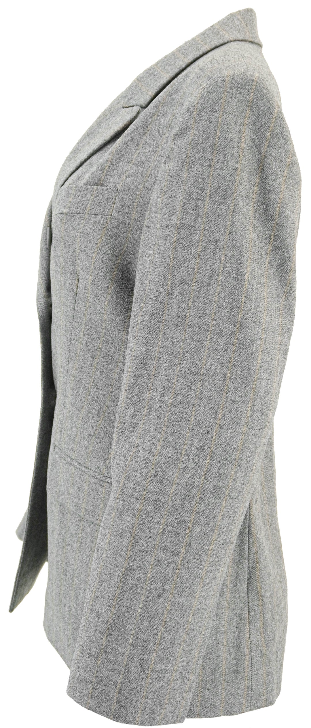 Zeynep Arcay Pinstripe Double Breasted Blazer in Grey - Discounts on Zeynep Arcay at UAL