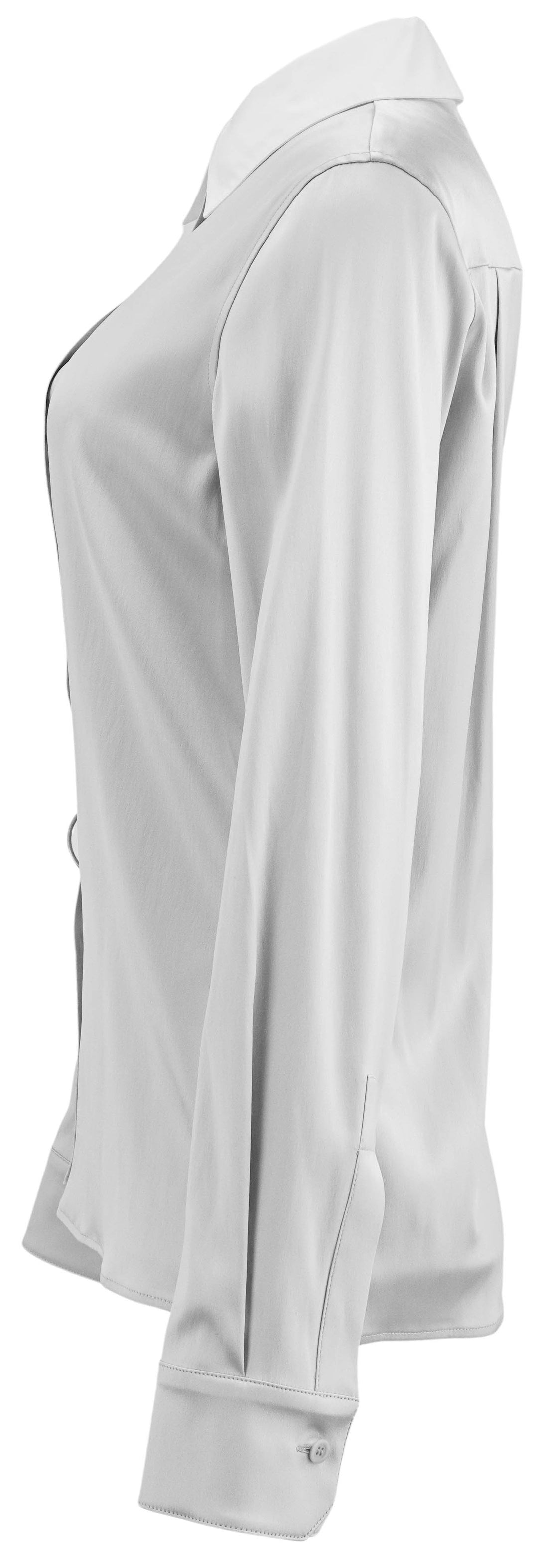 Loewe Long Sleeve Silk Shirt in Stone Grey - Discounts on LOEWE at UAL