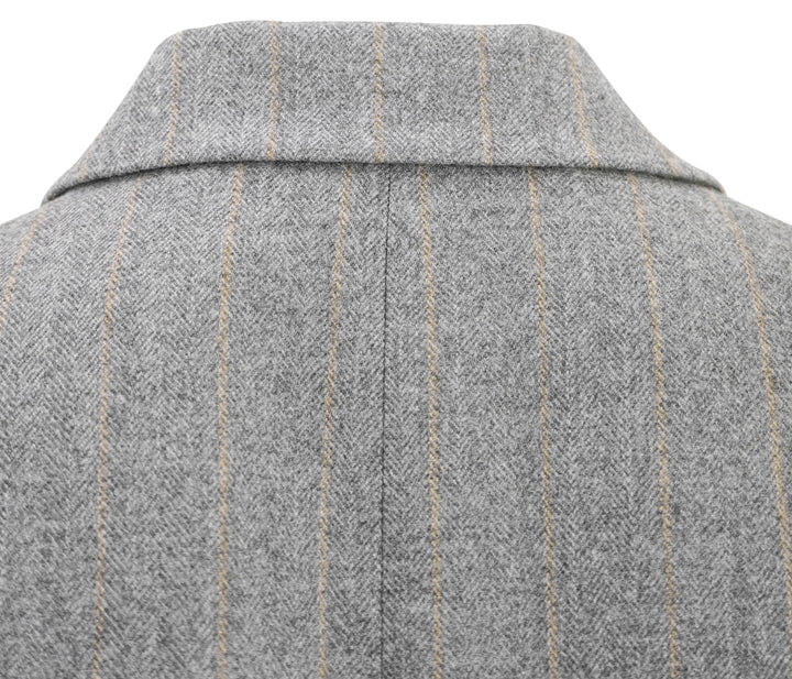 Zeynep Arcay Pinstripe Double Breasted Blazer in Grey - Discounts on Zeynep Arcay at UAL