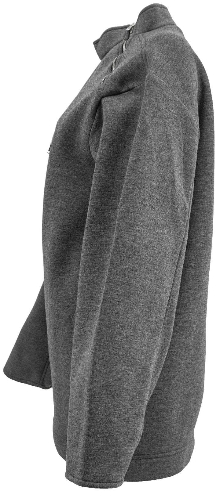 Plan C Collar Zip Viscose Scuba Jacket in Grey - Discounts on PLAN C at UAL