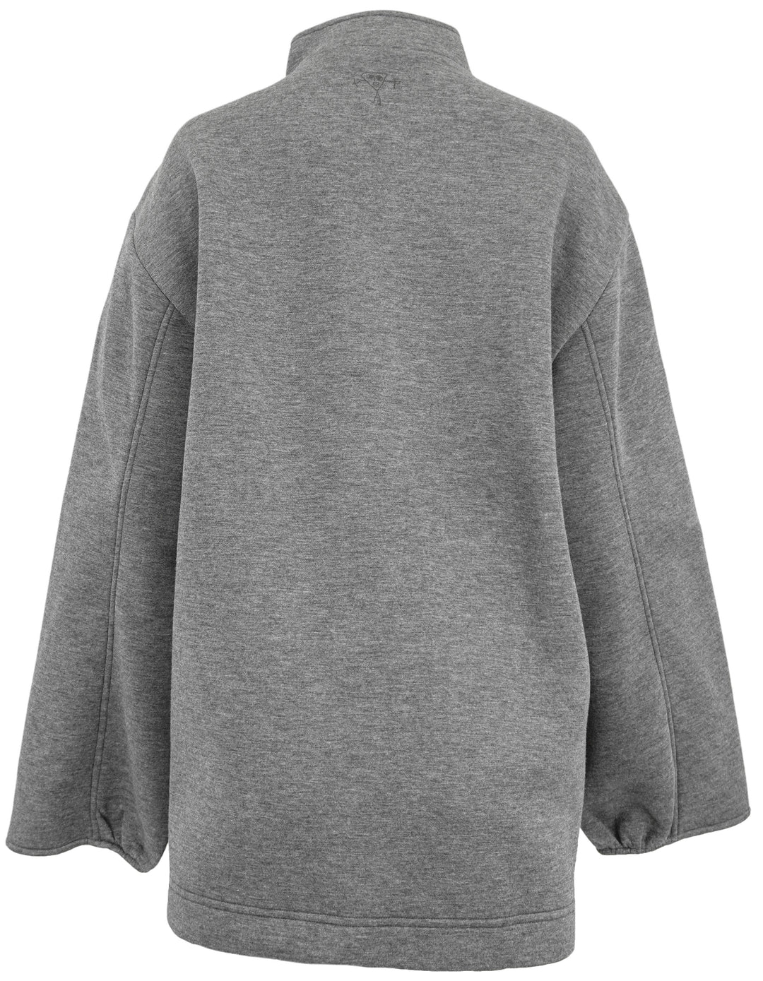 Plan C Collar Zip Viscose Scuba Jacket in Grey - Discounts on PLAN C at UAL