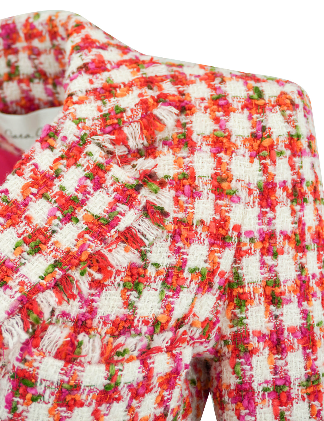 Cara Cara Ross Blazer in Red and Cream Boucle - Discounts on Cara Cara at UAL