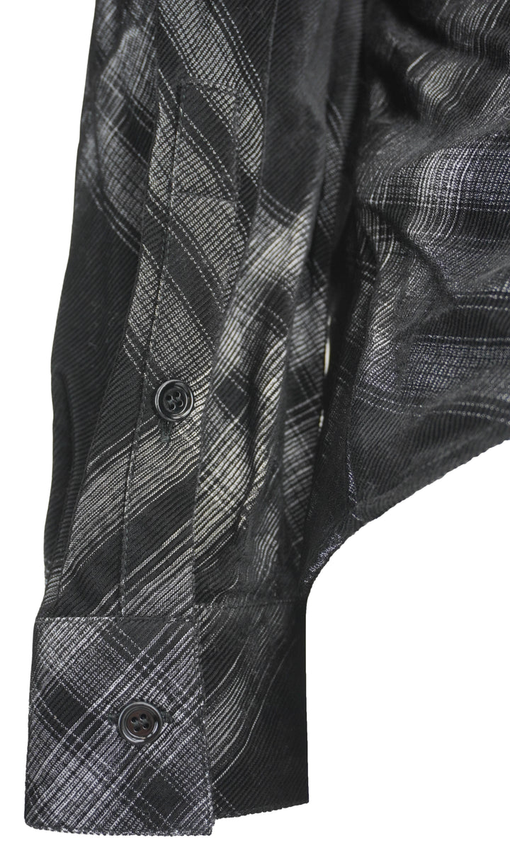 Burberry Check Button Up Shirt in Black and White - Discounts on Burberry at UAL